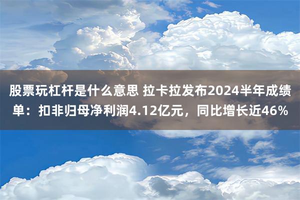 股票玩杠杆是什么意思 拉卡拉发布2024半年成绩单：扣非归母净利润4.12亿元，同比增长近46%