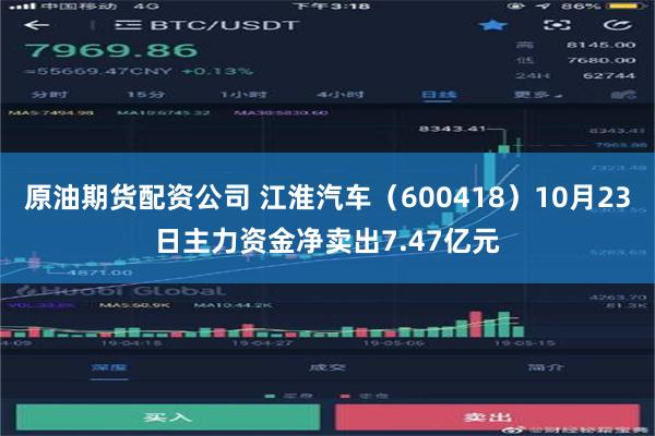 原油期货配资公司 江淮汽车（600418）10月23日主力资金净卖出7.47亿元