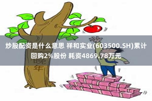 炒股配资是什么意思 祥和实业(603500.SH)累计回购2%股份 耗资4869.78万元