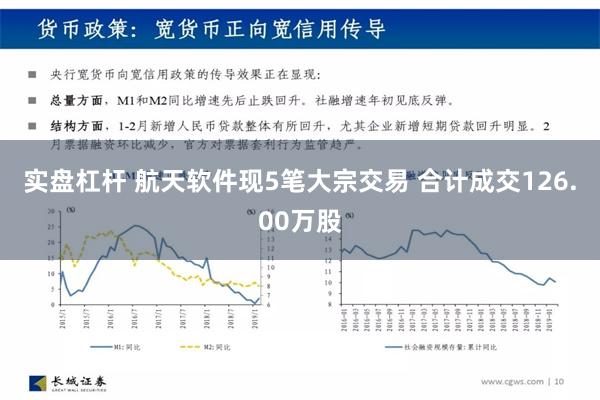 实盘杠杆 航天软件现5笔大宗交易 合计成交126.00万股